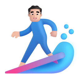 Man Surfing 3d Light icon