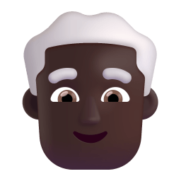 Man White Hair 3d Dark icon