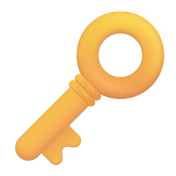 Old Key 3d icon