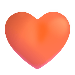 Orange Heart 3d icon