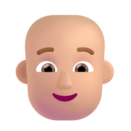 Person Bald 3d Medium Light icon