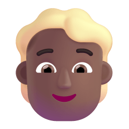 Person Blonde Hair 3d Medium Dark icon
