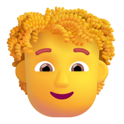 Person Curly Hair 3d Default icon