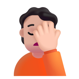 Person Facepalming 3d Light icon