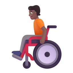 Person In Manual Wheelchair 3d Medium Dark icon