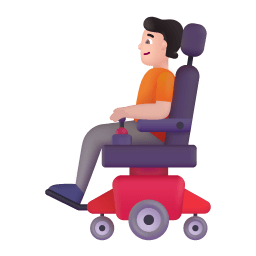 Person In Motorized Wheelchair 3d Light icon