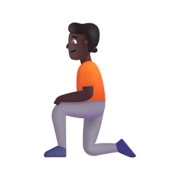 Person Kneeling 3d Dark icon