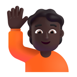 Person Raising Hand 3d Dark icon