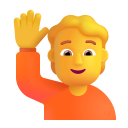 Person Raising Hand 3d Default icon