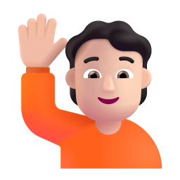Person Raising Hand 3d Light icon
