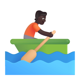 Person Rowing Boat 3d Dark icon