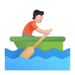 Person Rowing Boat 3d Light icon