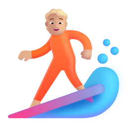 Person Surfing 3d Medium Light icon