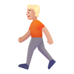 Person Walking 3d Medium Light icon