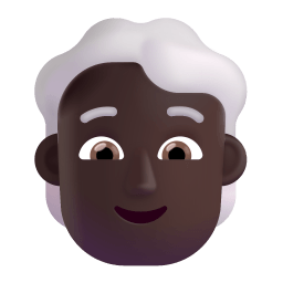 Person White Hair 3d Dark icon