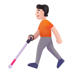 Person With White Cane 3d Light icon