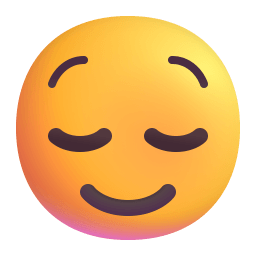 Relieved Face 3d icon