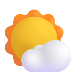 Sun Behind Small Cloud 3d icon