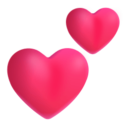 Two Hearts 3d icon