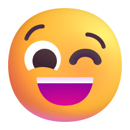 Winking Face 3d icon
