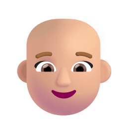 Woman Bald 3d Medium Light icon