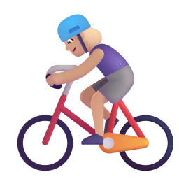 Woman Biking 3d Medium Light icon