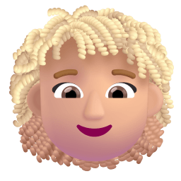 Woman Curly Hair 3d Medium Light icon