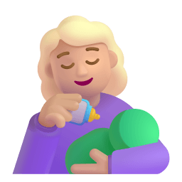 Woman Feeding Baby 3d Medium Light icon