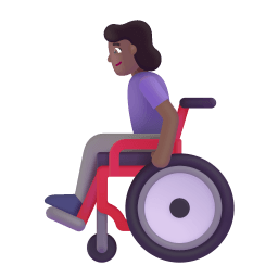 Woman In Manual Wheelchair 3d Medium Dark icon