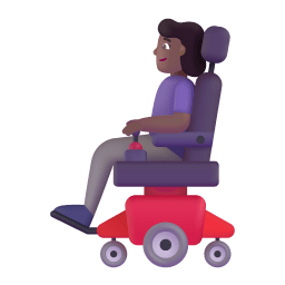 Woman In Motorized Wheelchair 3d Medium Dark icon