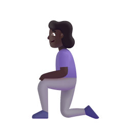 Woman Kneeling 3d Dark icon