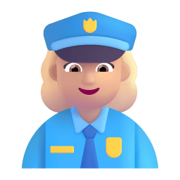 Woman Police Officer 3d Medium Light icon
