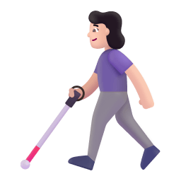 Woman With White Cane 3d Light icon