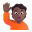 Person Raising Hand 3d Medium Dark icon
