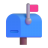 Closed-Mailbox-With-Raised-Flag-3d icon