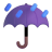 Umbrella-With-Rain-Drops-3d icon