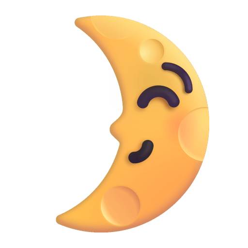 First Quarter Moon Face 3d icon