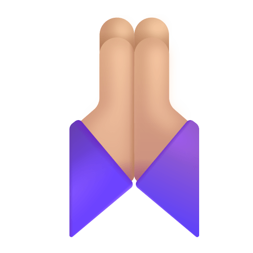 Folded-Hands-3d-Medium-Light icon