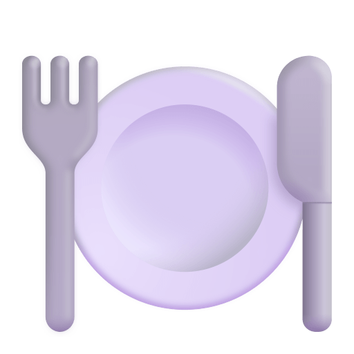 Fork-And-Knife-With-Plate-3d icon
