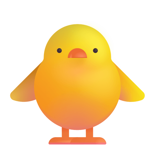 Front Facing Baby Chick 3d icon