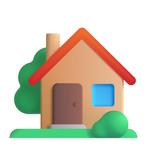House-With-Garden-3d icon