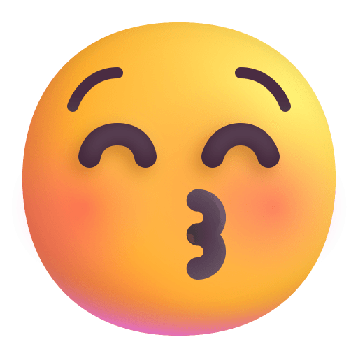 Kissing-Face-With-Closed-Eyes-3d icon