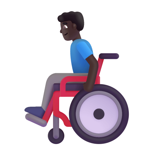 Man-In-Manual-Wheelchair-3d-Dark icon
