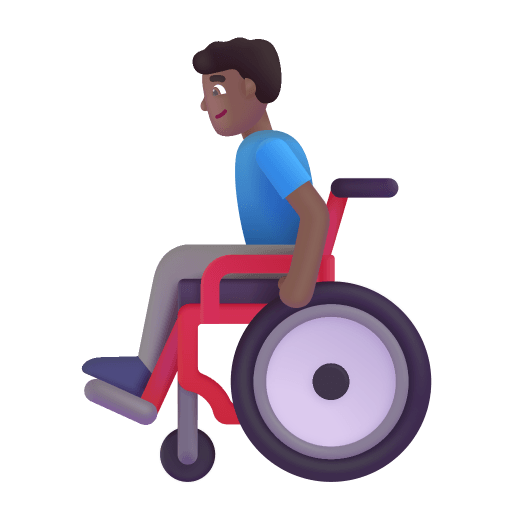 Man-In-Manual-Wheelchair-3d-Medium-Dark icon