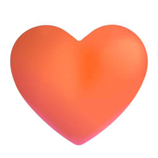 Orange-Heart-3d icon