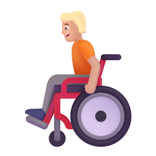 Person-In-Manual-Wheelchair-3d-Medium-Light icon