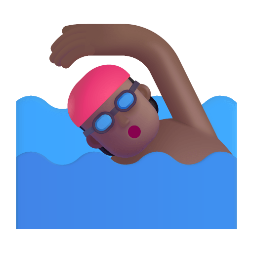 Person Swimming 3d Medium Dark icon