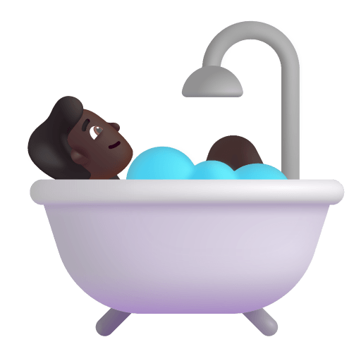 Person Taking Bath 3d Dark icon
