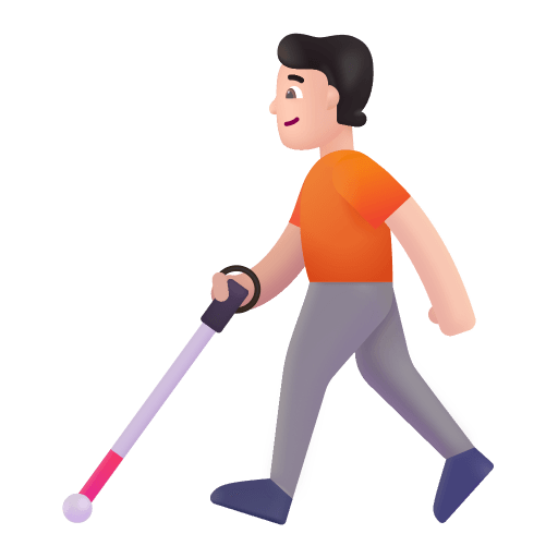 Person-With-White-Cane-3d-Light icon
