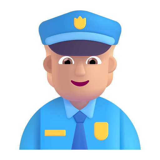 Police-Officer-3d-Medium-Light icon